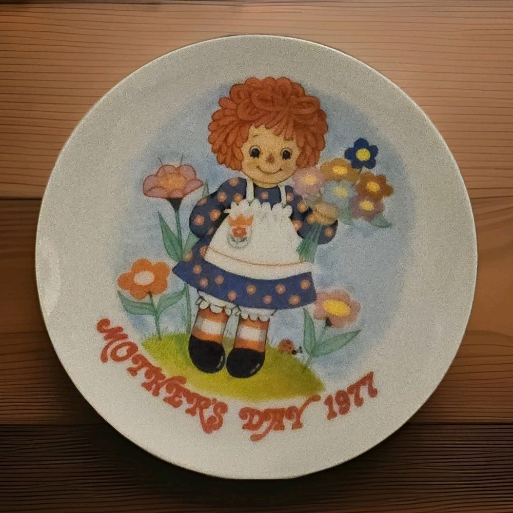 Raggedy Ann & Andy 1977‎ MOTHER'S DAY Plate Limited Edition Schmid  7 5/8" W/BOX